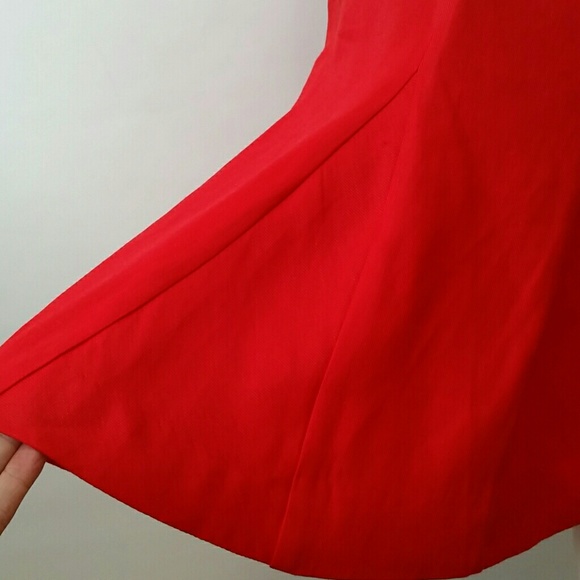 J. Crew  Fluted Skirt in Stretch linen red size 2 - Picture 7 of 8